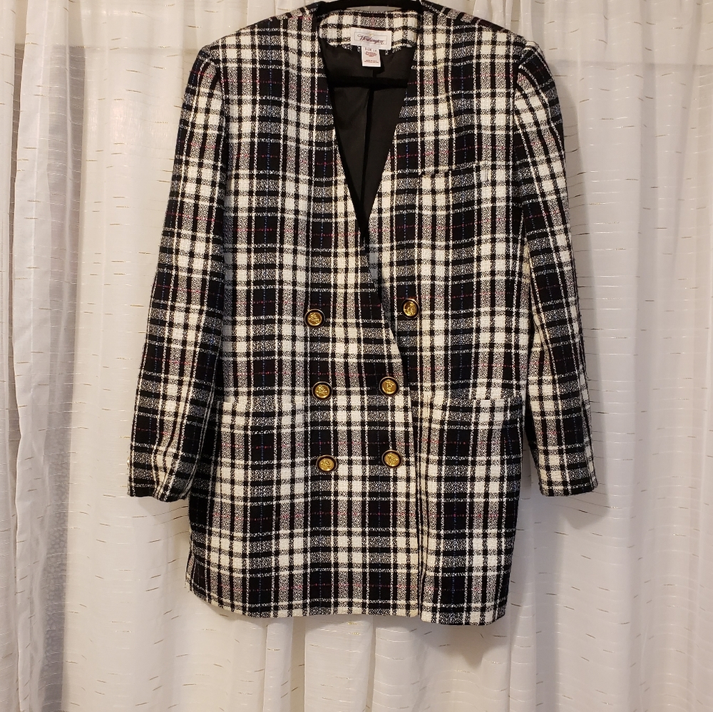 Vintage Worthington Oversized Plaid Blazer - Size 14